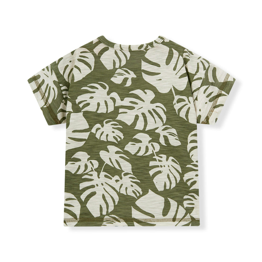 Island Leaf Silhouette Slub Cotton Pocket Tee