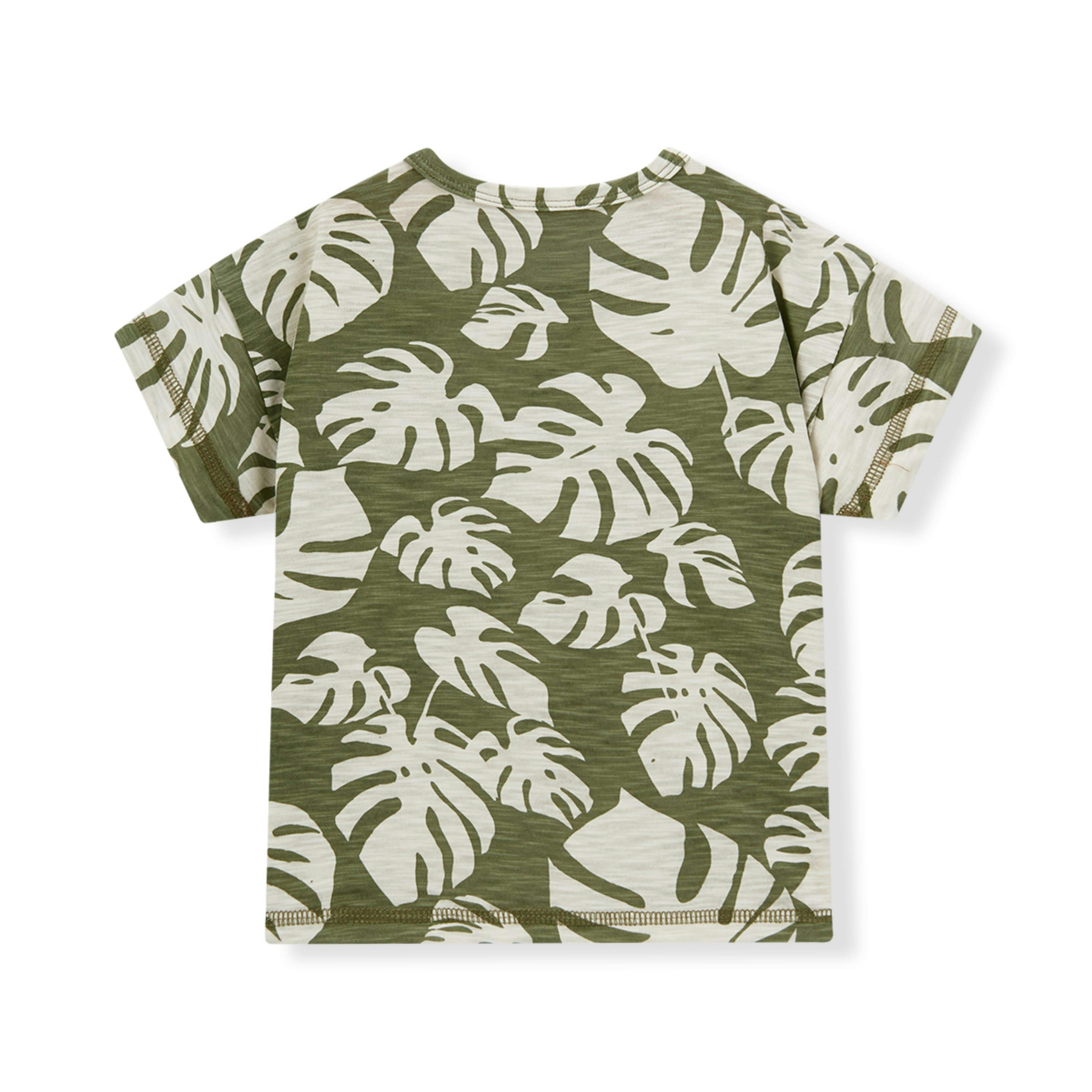 Island Leaf Silhouette Slub Cotton Pocket Tee