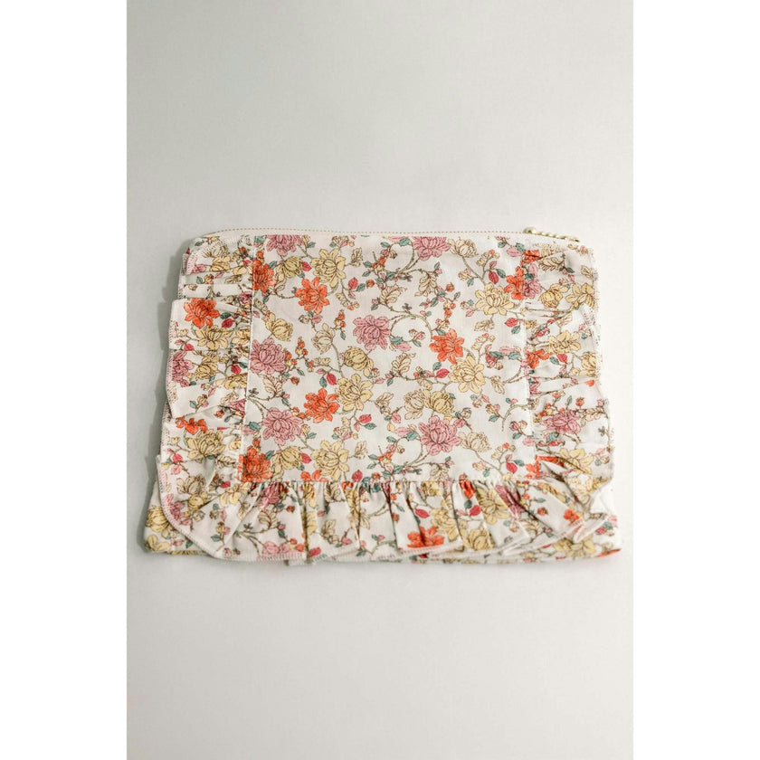 Midsummer Vine Timeless Floral Ruffle Zipper Pouch