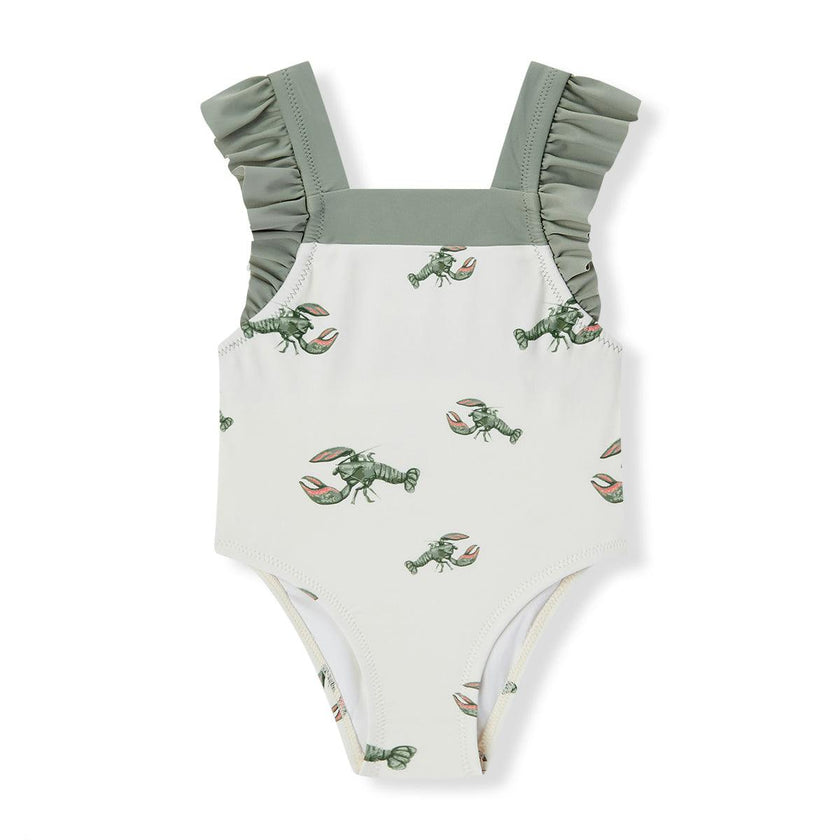 Mint Lobster Ruffle Square Neck Swimsuit