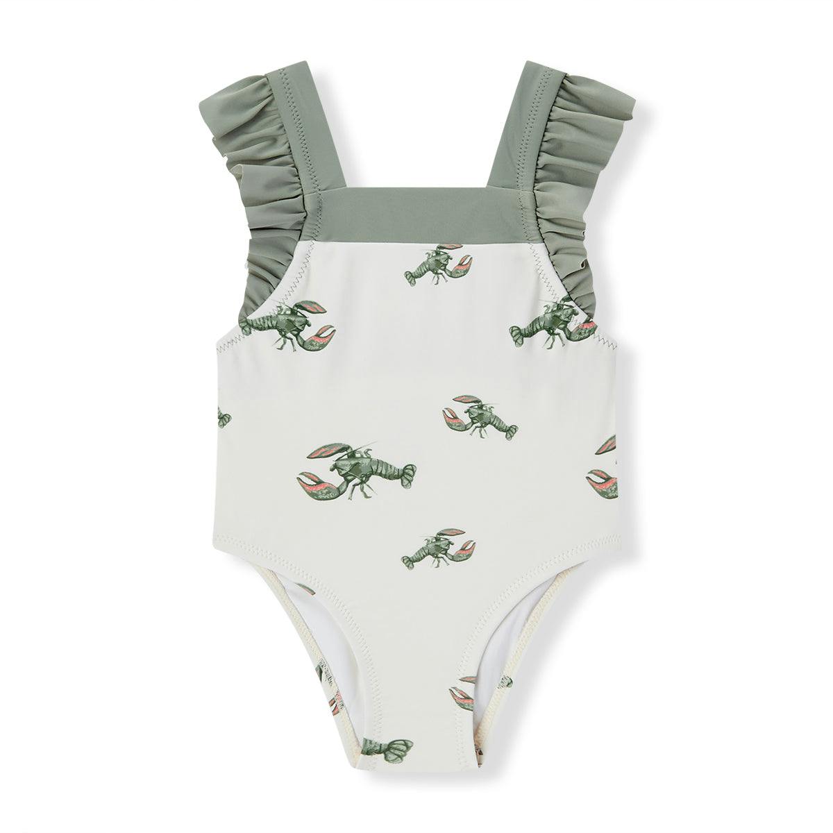 Mint Lobster Ruffle Square Neck Swimsuit