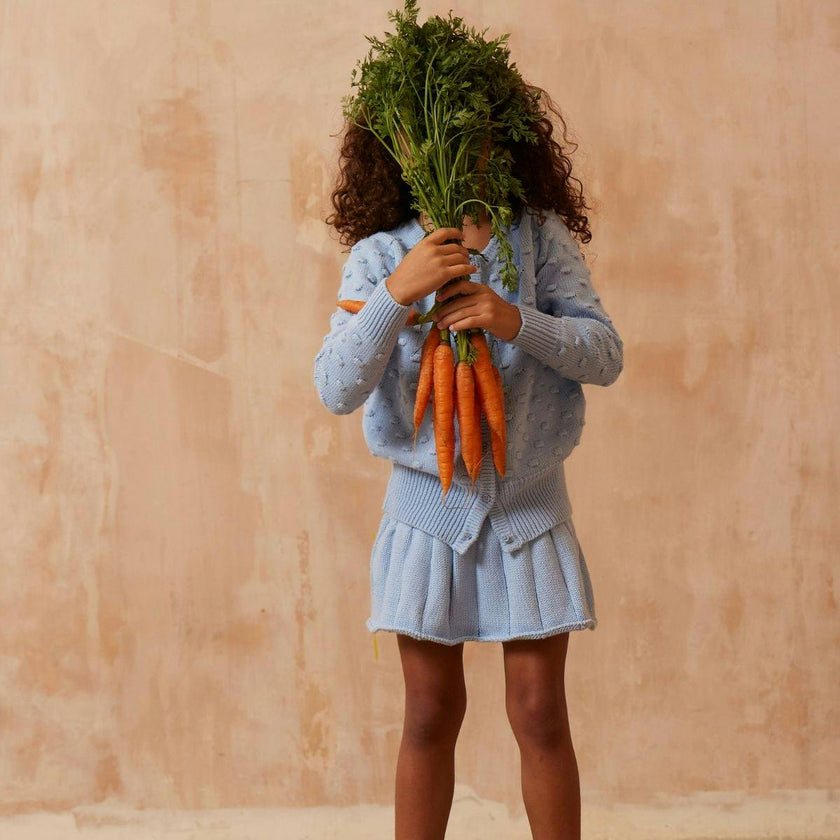 Popcorn Knit Cardigan | Sky