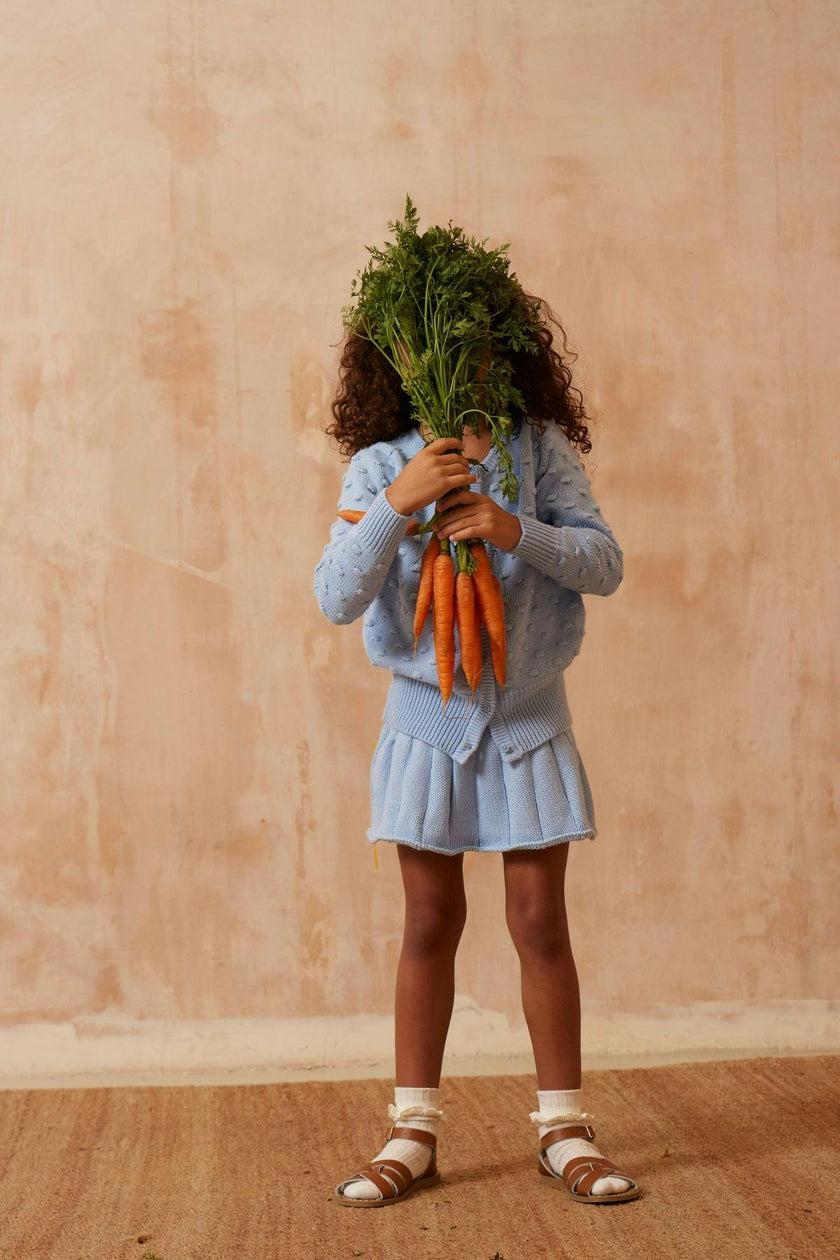 Popcorn Knit Cardigan | Sky