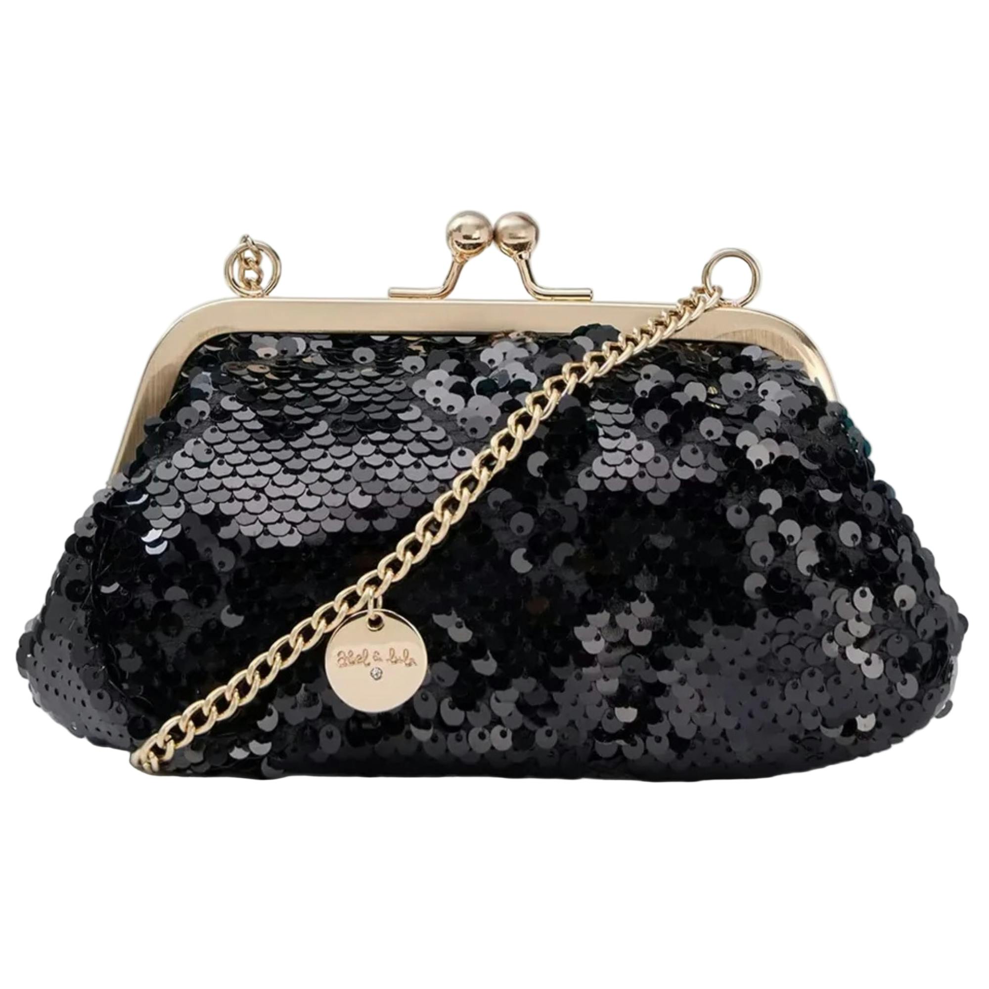 Girls Black Sequin Bag