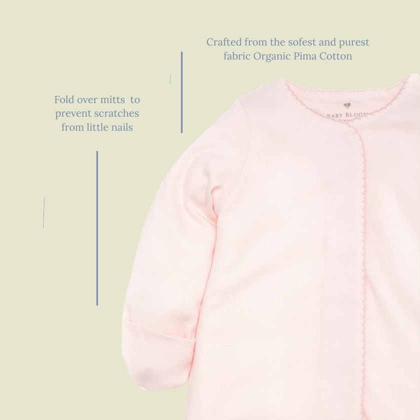Organic Pima Baby Gown Rose