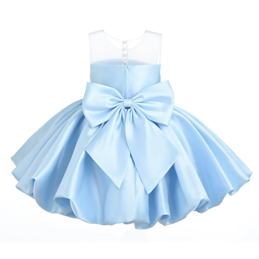 Light Blue Zorina Party Dress with Floral Accent