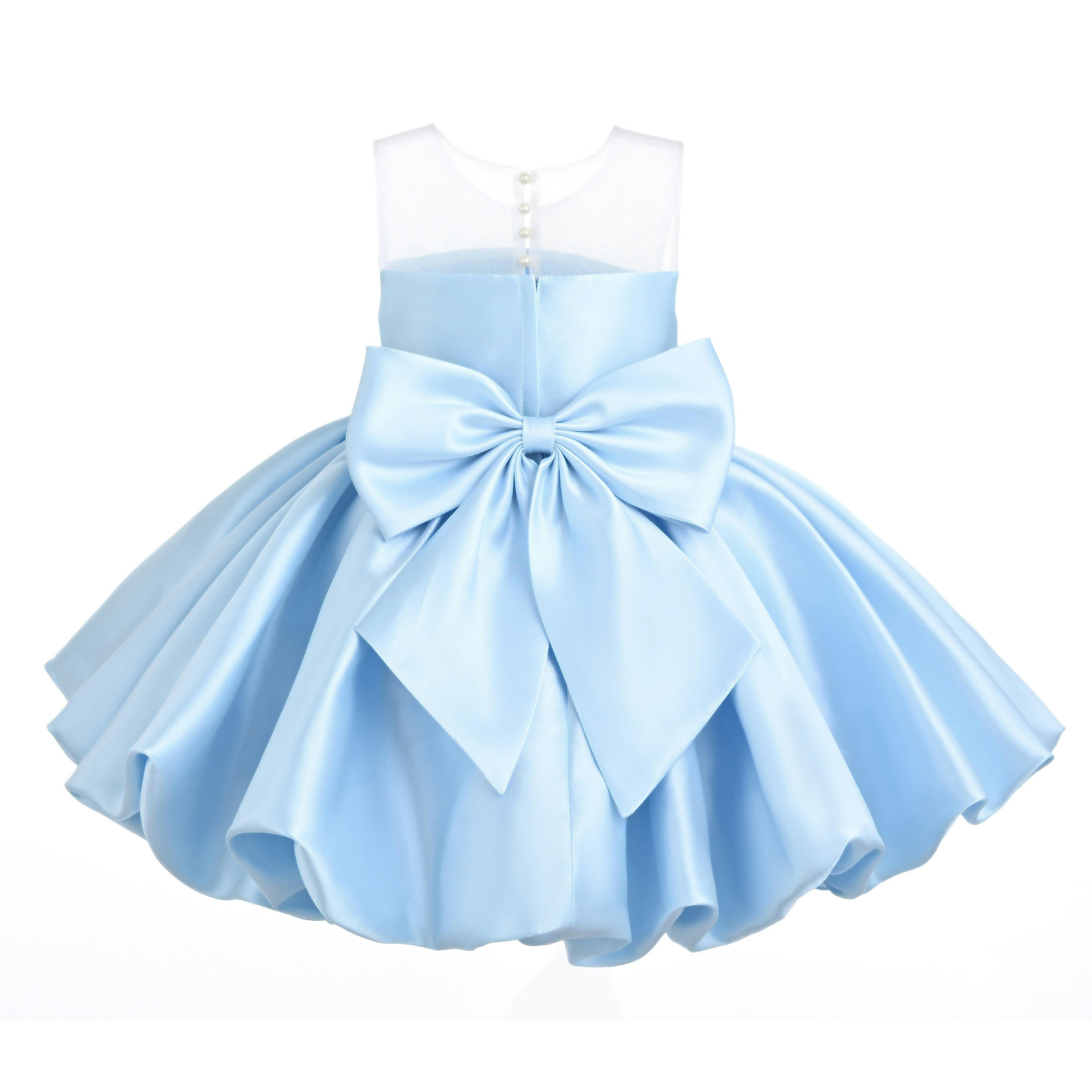 Light Blue Zorina Party Dress with Floral Accent
