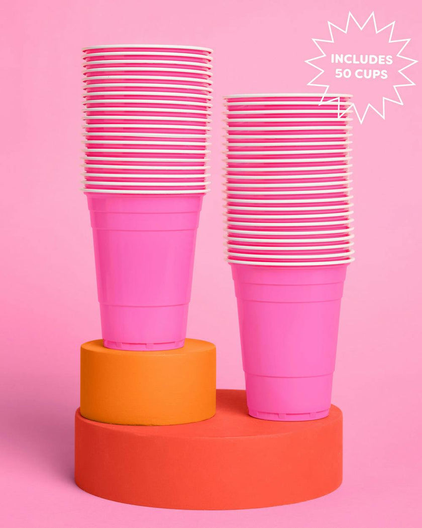 Pink Friday Cups - 50 matte pink 16 oz cups