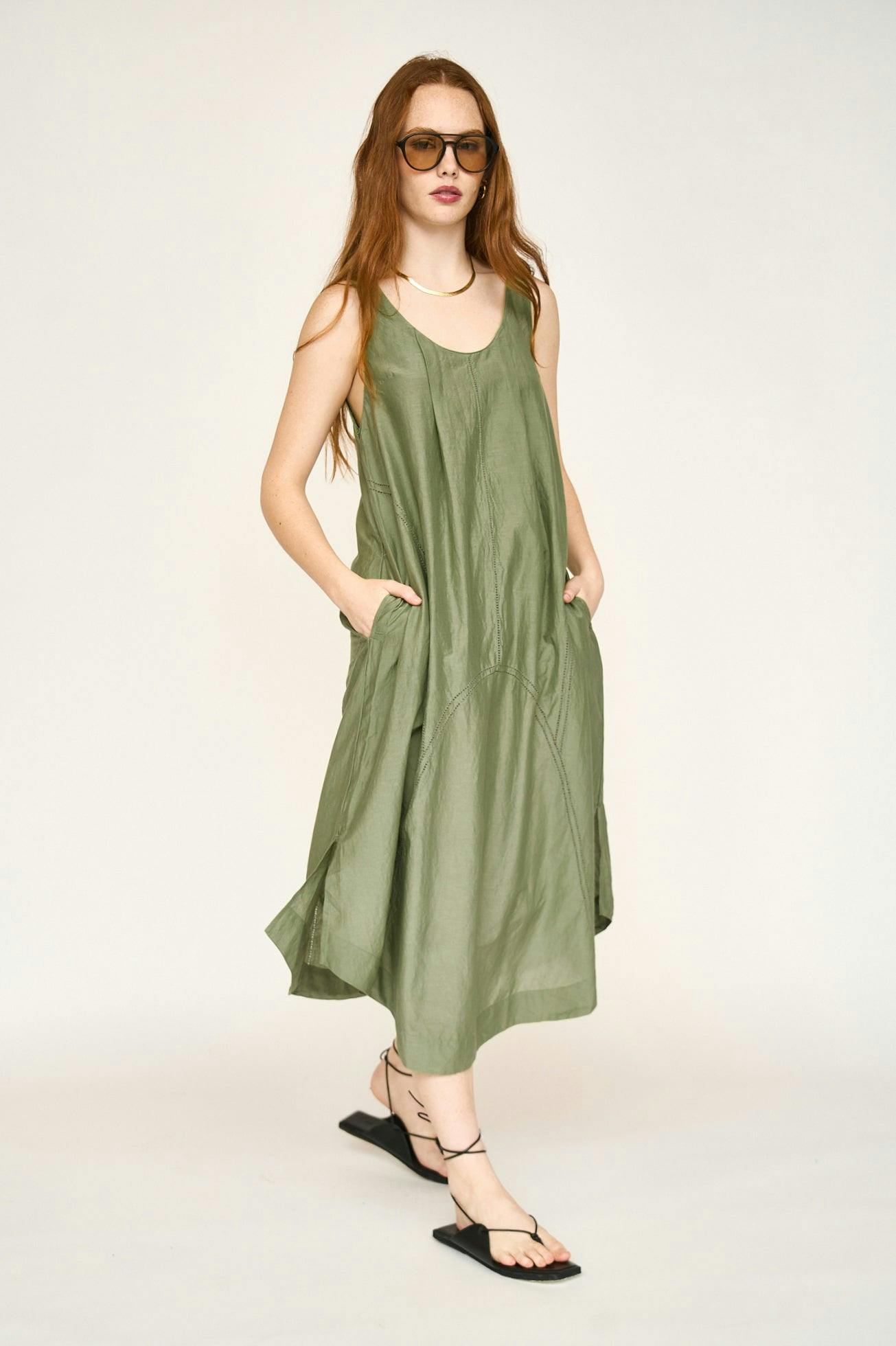 Cassis Dress in Dill