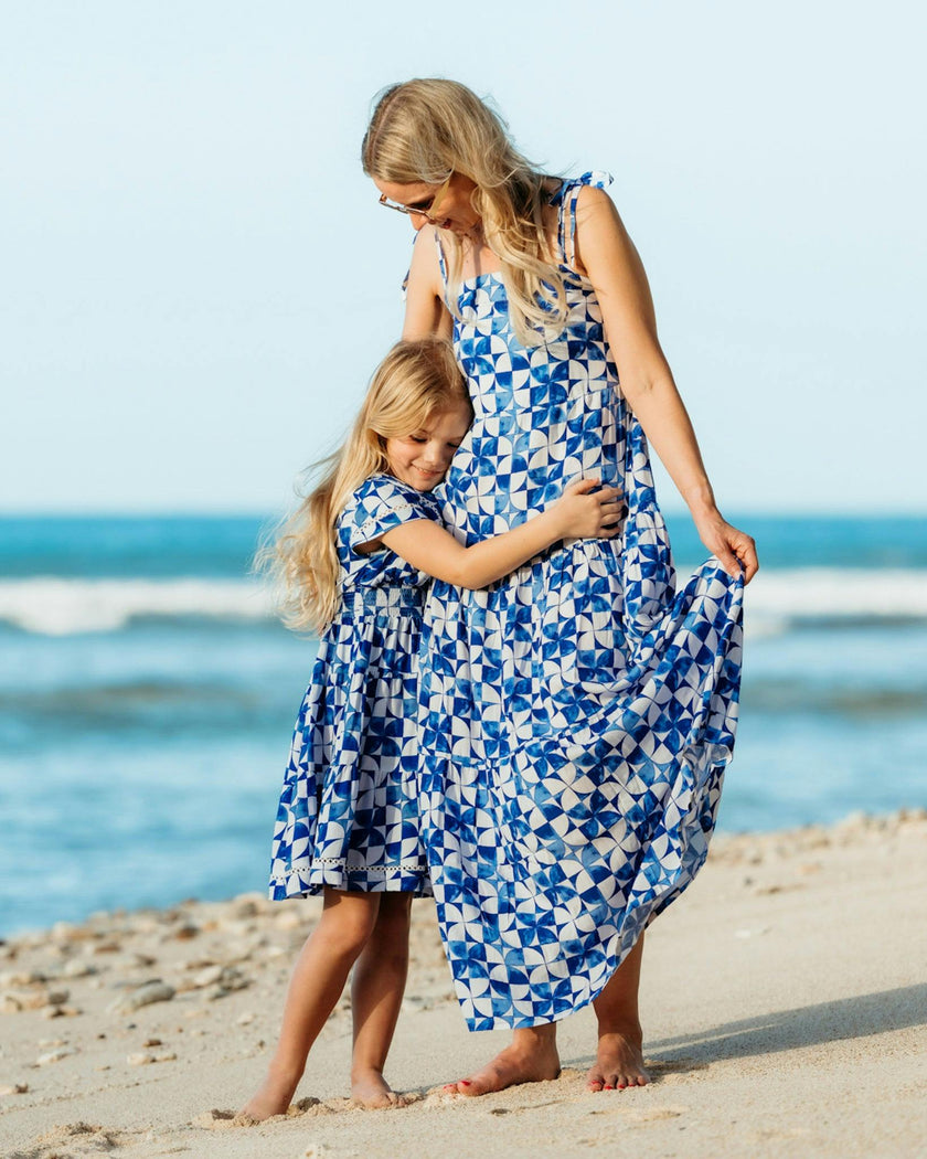 The Greece - Girls Smocked Waist Sun Dress