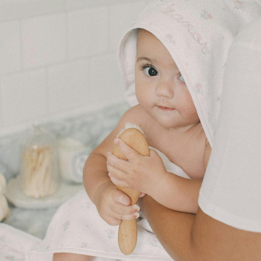 Ditsy Floral Baby Hooded Towel - Pink
