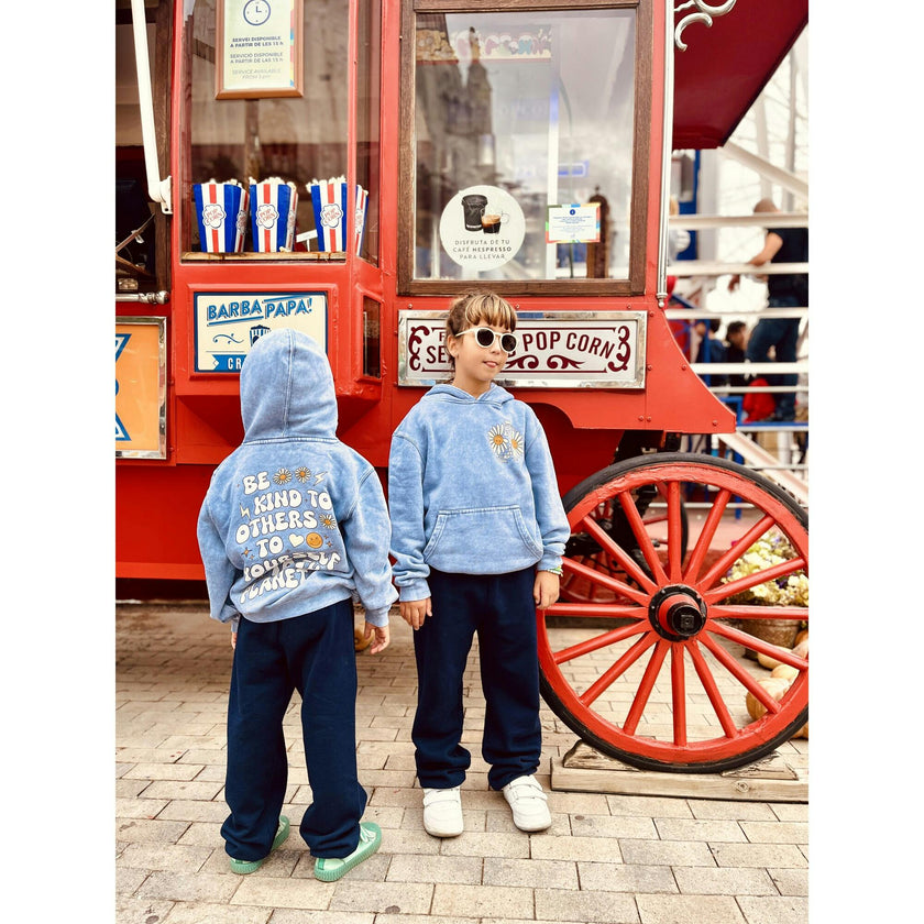 Kids Be Kind Hoodie-Washed blue-Unisex