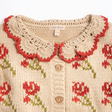 Ines Cardigan in Rouge Bloom