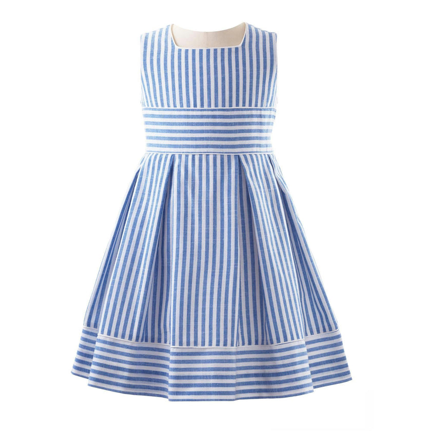 Striped Oxford Pleated Dress