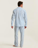 Men's Twill Pajama Set in Coastal Stripe