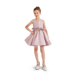 Purple Luminara Ruffle Waist Formal Dress