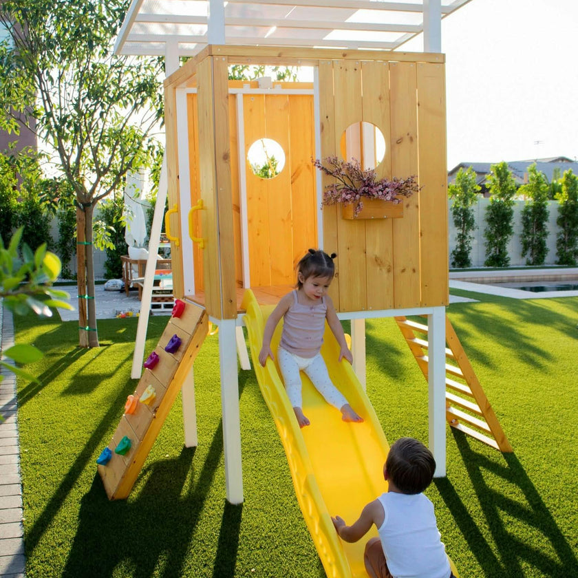 Forest - Modern Backyard Outdoor Swing Set 2 Swings And Trapeze Bar