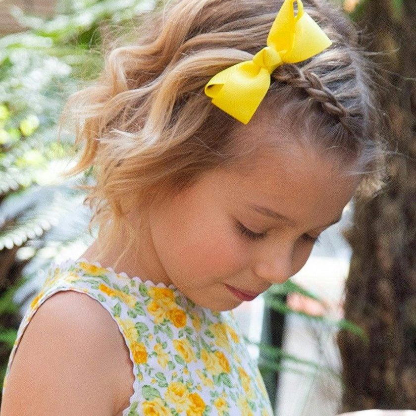 Large Bow Hair Clip in Lemon