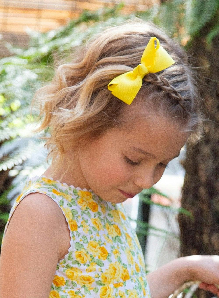 Large Bow Hair Clip in Lemon
