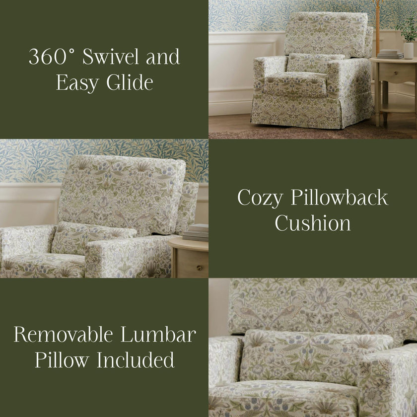 Crawford Pillowback Comfort Swivel Glider