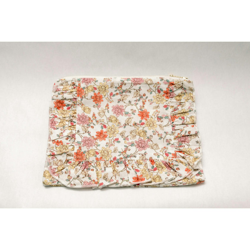 Midsummer Vine Timeless Floral Ruffle Zipper Pouch