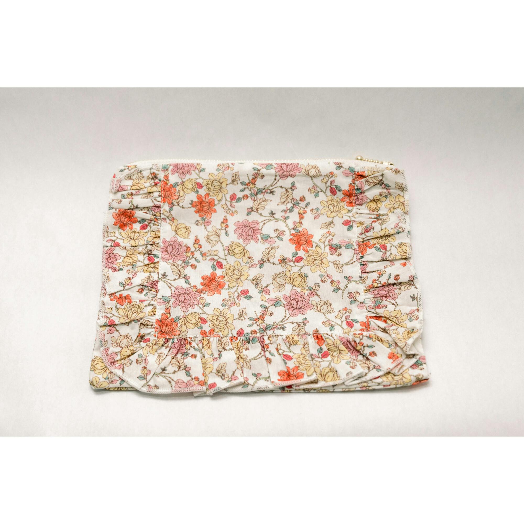 Midsummer Vine Timeless Floral Ruffle Zipper Pouch