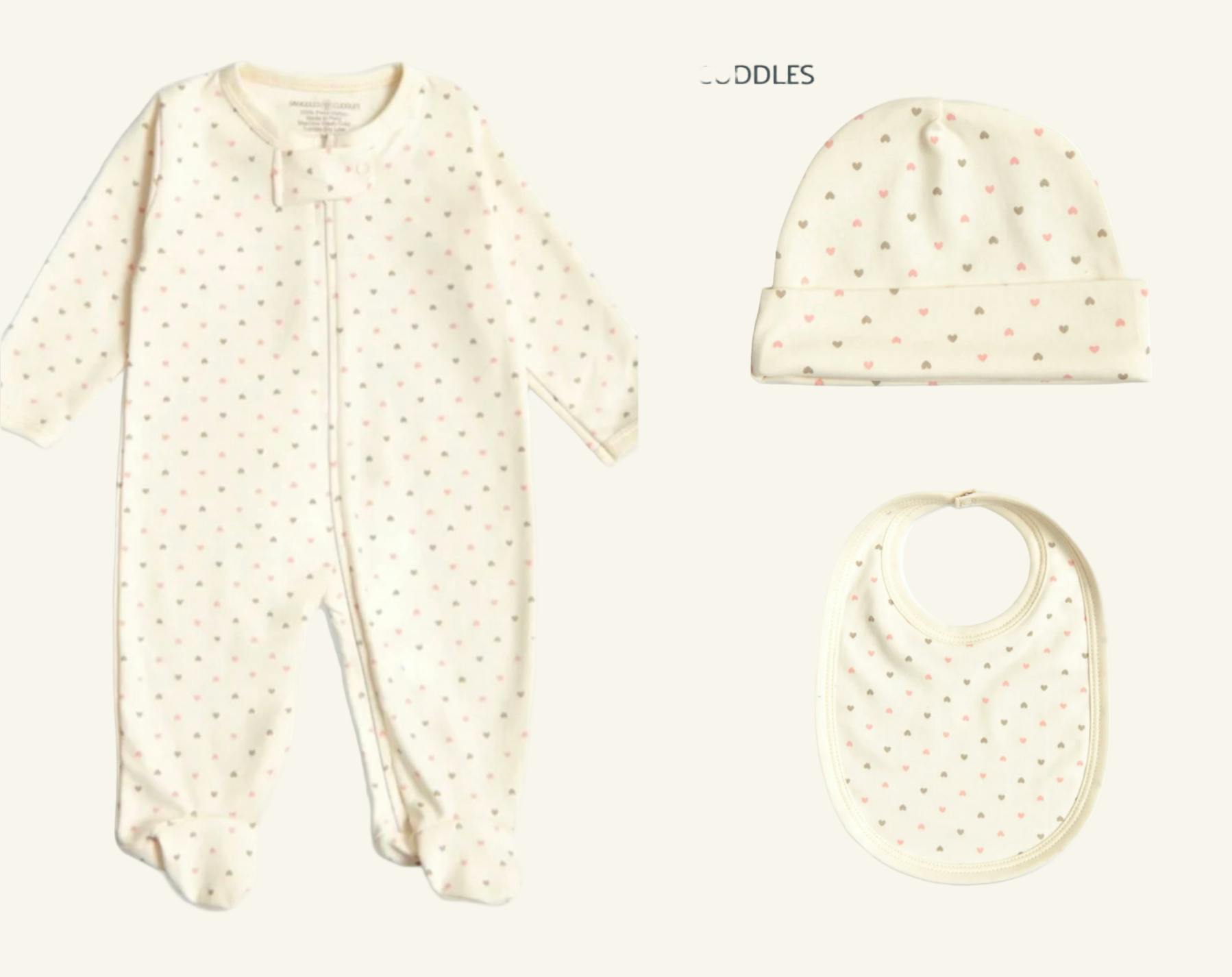 Pima Cotton 3-Piece Newborn Layette Set | Hypoallergenic Baby Gift Set
