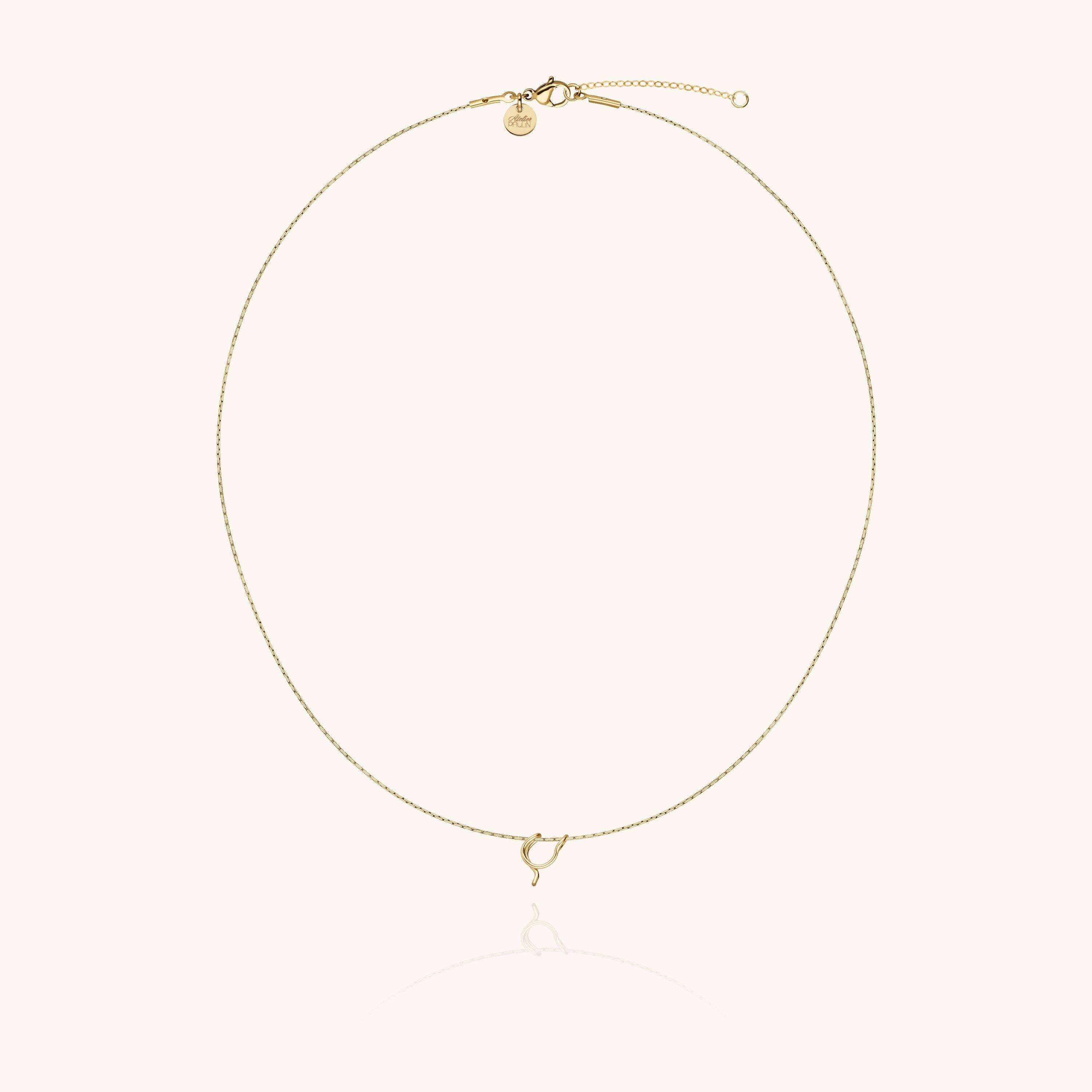 Initial Necklace, 14k Yellow Gold Filled