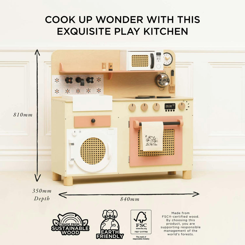 Family Size Wooden Play Kitchen