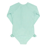 girls gustavia gingham front zip rashguard one piece