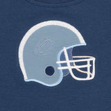 Football Helmets - Drop Sleeve Sweatshirt with Varsity Stripes Blue Helmet
