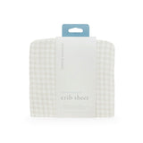 Cotton Muslin Crib Sheet - Tan Gingham