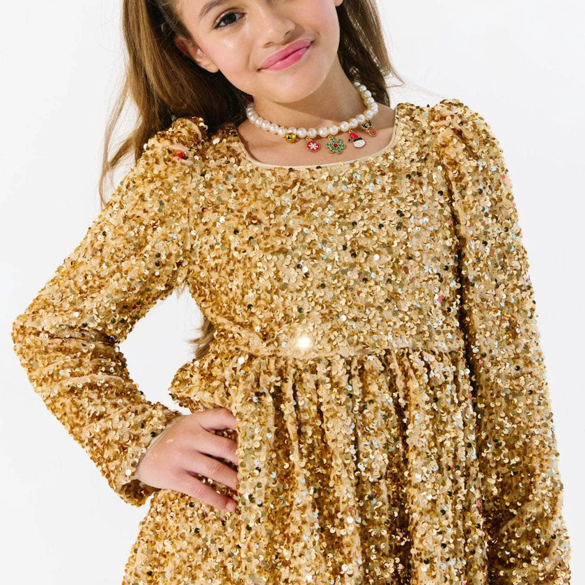 Golden Party Shimmer Dress