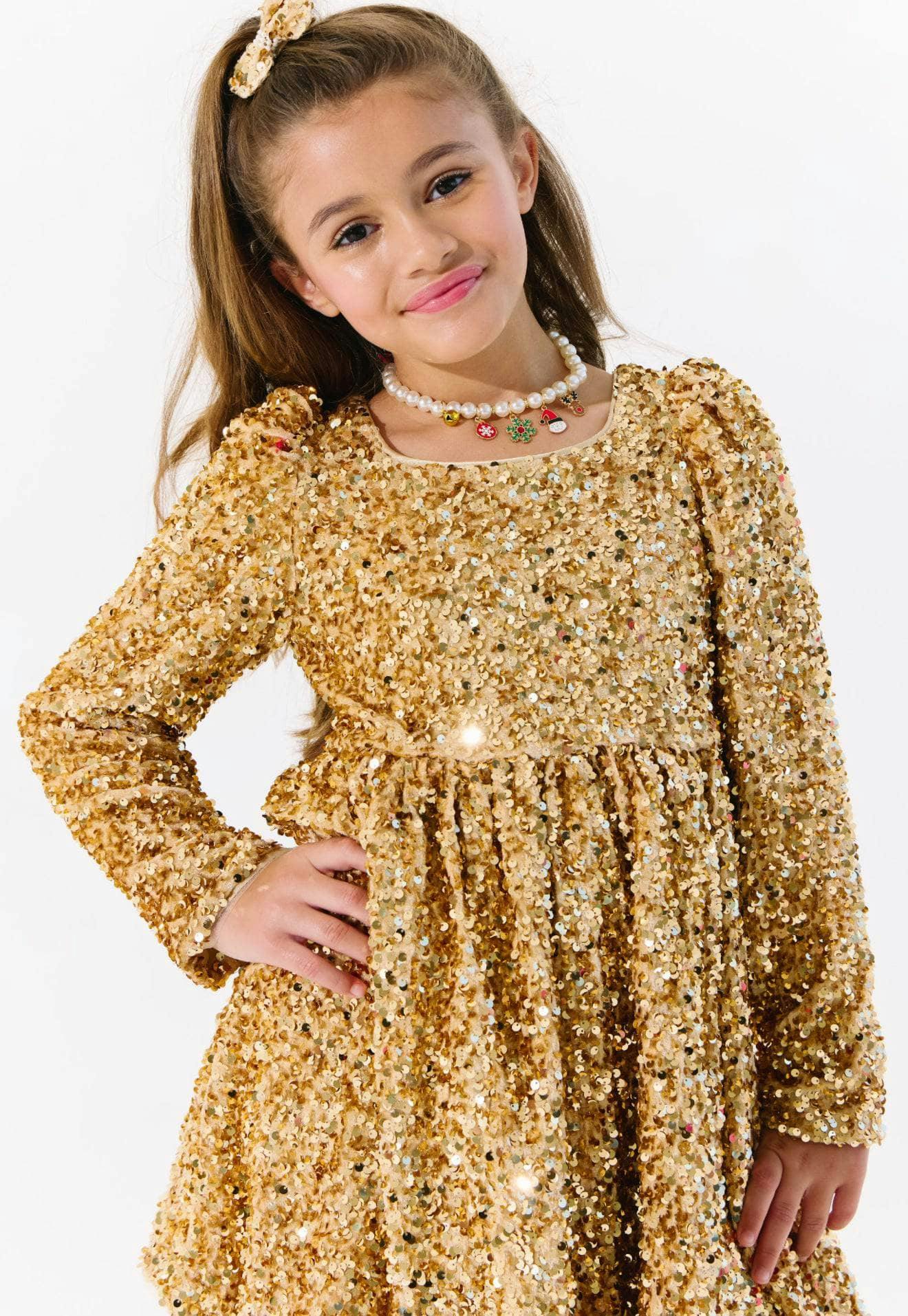 Golden Party Shimmer Dress