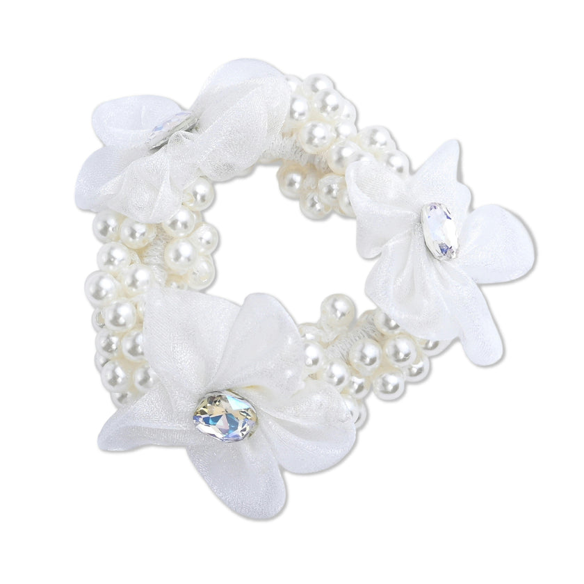 Pearl Flower Scrunchie Set