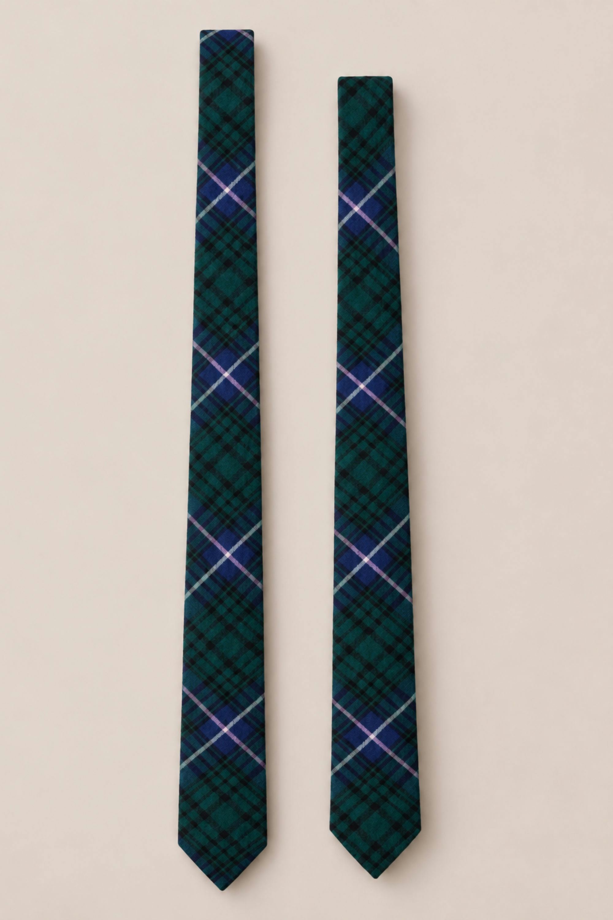 Ties in Emerald Plaid