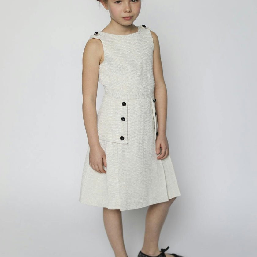 Daphne dress (ivory with gold metallic thread)