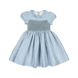 Astrid Blue Taffeta Smocked Girl Dress