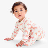 Baby organic animal friends zip footie