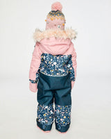 Kids One Piece Discover Snowsuit Blue and Pink Unicorn Print