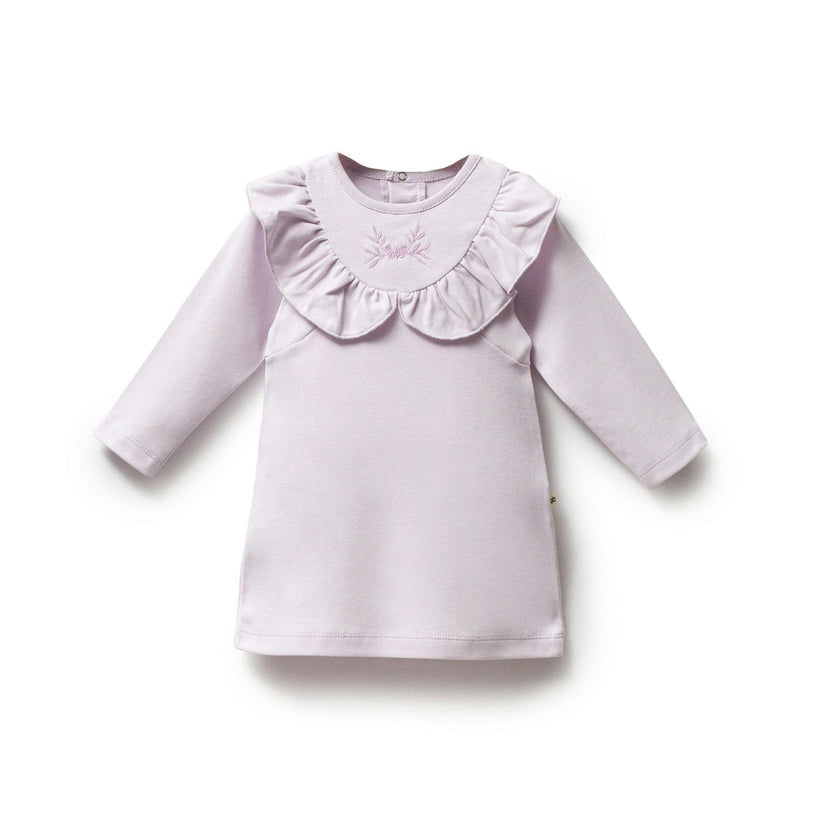 Lilac Butterfly Neckline Ruffle Top