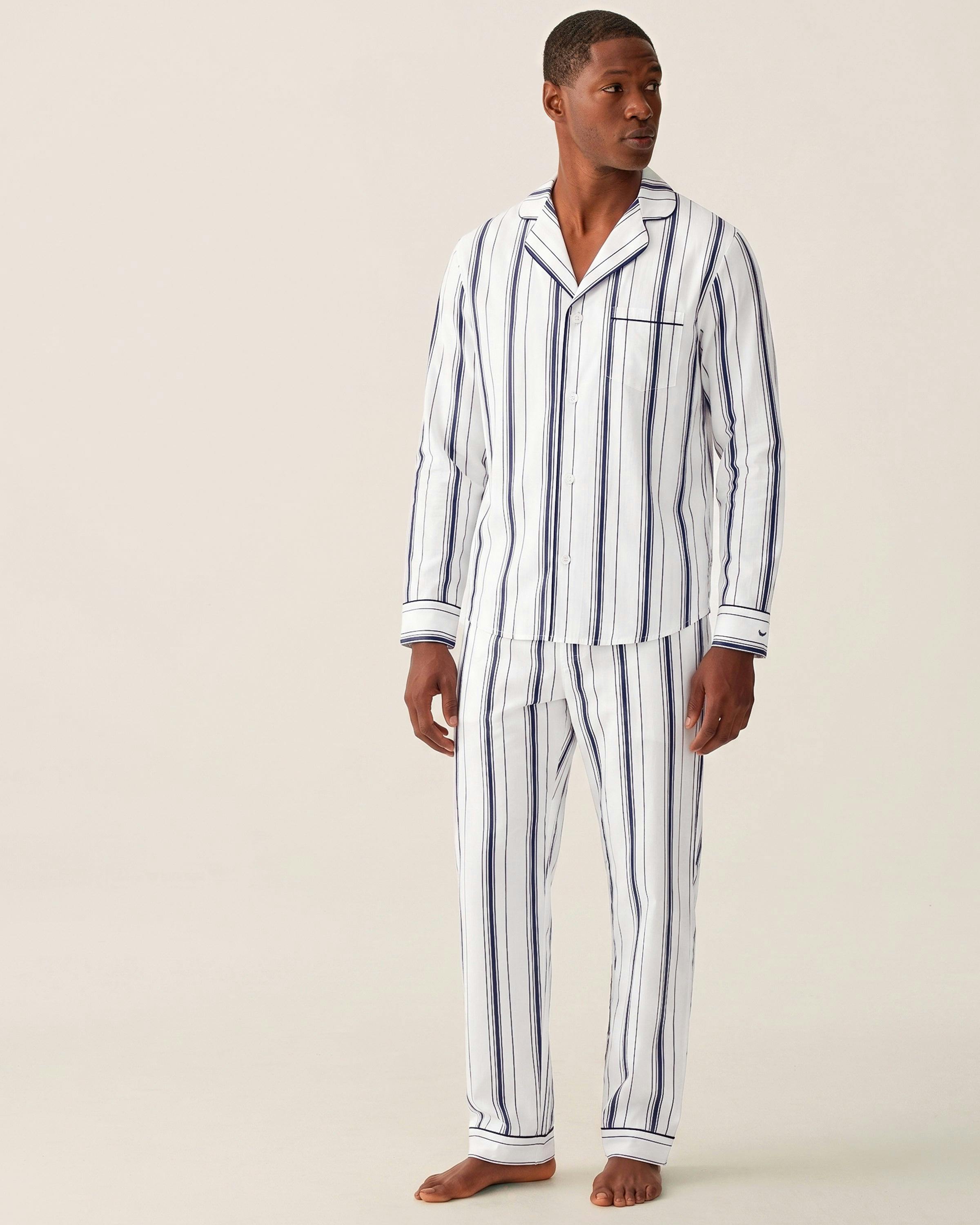 Men's Poplin Pajama Set in Parlor Stripe