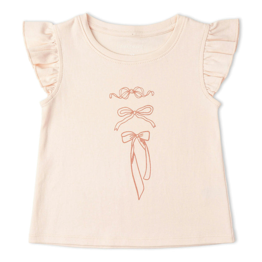 Organic Sleeveless Flutter Top & Shorts Set - Bows