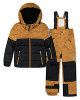 Two Piece Play Snowsuit Brown And Black With Brown Pants