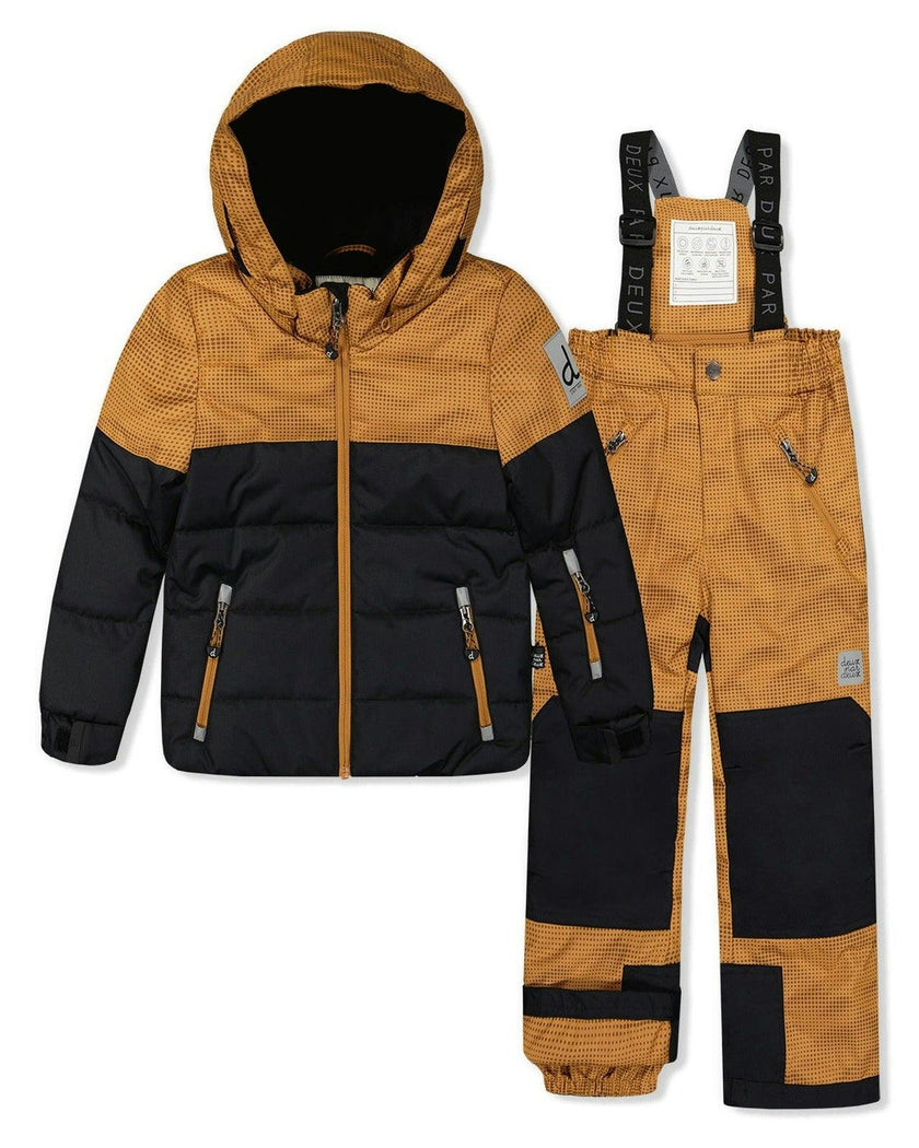 Two Piece Play Snowsuit Brown And Black With Brown Pants