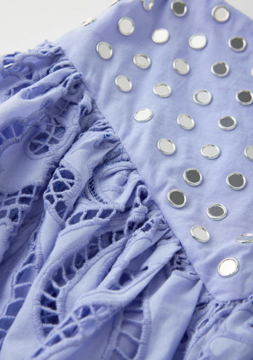 Luciana Embroidered Bubble Mini Skirt