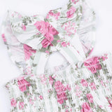 Cabbage Rose Stripe - Smocked Top with Bloomer