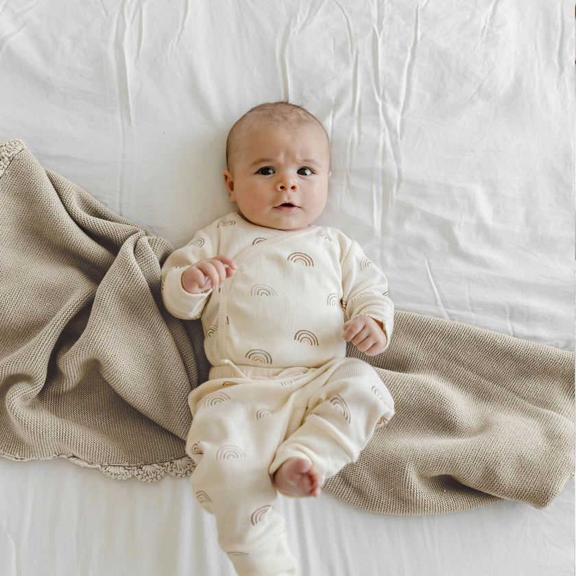 Organic Cotton Scalloped Baby Blanket
