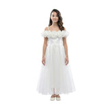 Ivory Chloe Rose Appliqué Tulle Dress