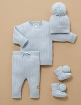 Cashmere Booties Pale Blue Melange